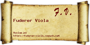 Fuderer Viola névjegykártya